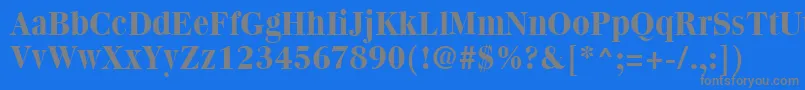 フォントQuantasBold – 青い背景に灰色の文字