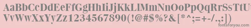 QuantasBold-Schriftart – Graue Schriften auf rosa Hintergrund