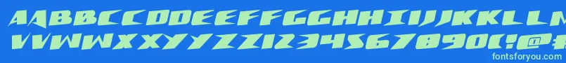 Crimesyndicaterotate Font – Green Fonts on Blue Background