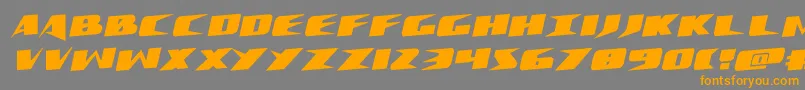 Crimesyndicaterotate-Schriftart – Orangefarbene Schriften auf grauem Hintergrund