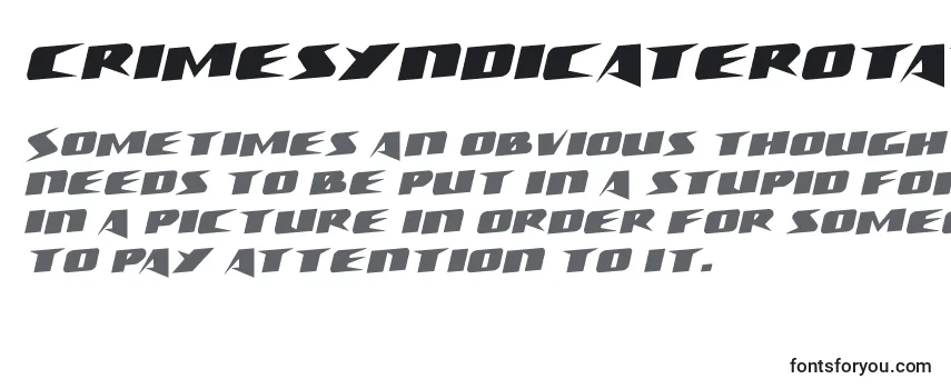 Review of the Crimesyndicaterotate Font