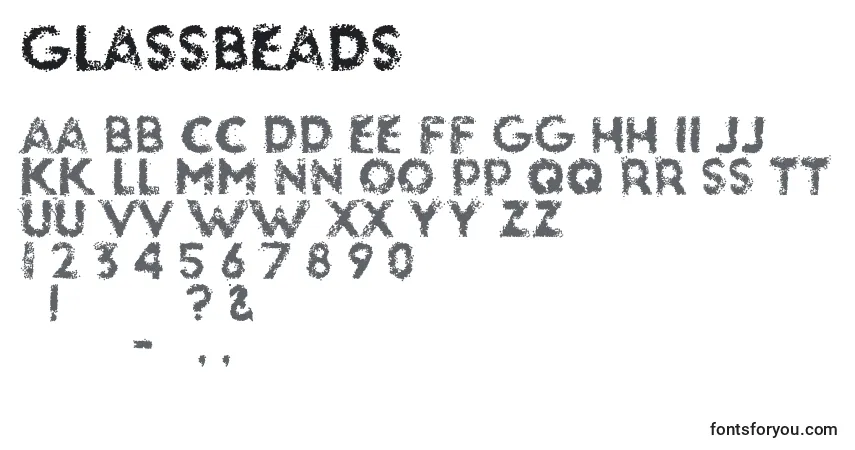A fonte Glassbeads (110922) – alfabeto, números, caracteres especiais