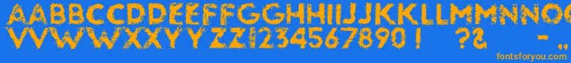 Glassbeads Font – Orange Fonts on Blue Background