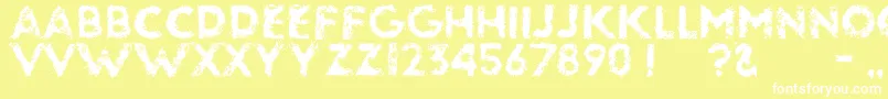 Glassbeads Font – White Fonts on Yellow Background