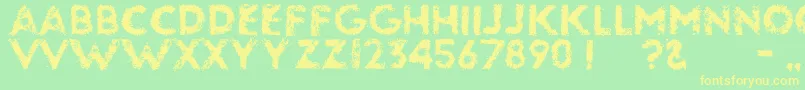 Glassbeads Font – Yellow Fonts on Green Background