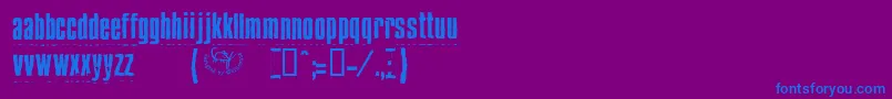 フォントBluecakeAutospaced – 紫色の背景に青い文字