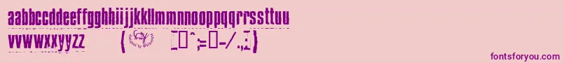 BluecakeAutospaced-Schriftart – Violette Schriften auf rosa Hintergrund