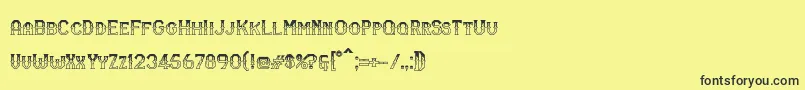 RmSerifancy Font – Black Fonts on Yellow Background