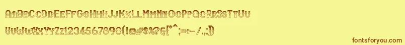 RmSerifancy Font – Brown Fonts on Yellow Background