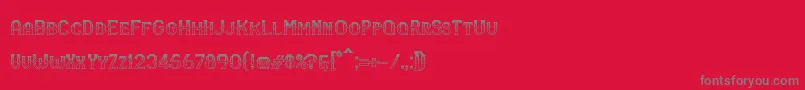 RmSerifancy-Schriftart – Graue Schriften auf rotem Hintergrund