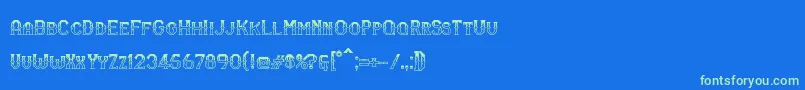 RmSerifancy Font – Green Fonts on Blue Background