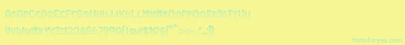 RmSerifancy-Schriftart – Grüne Schriften auf gelbem Hintergrund