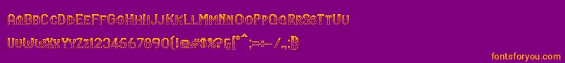 RmSerifancy Font – Orange Fonts on Purple Background