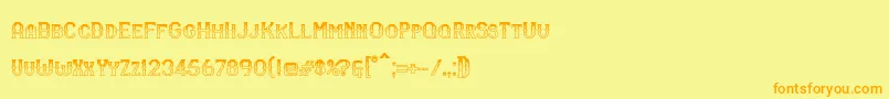 RmSerifancy Font – Orange Fonts on Yellow Background