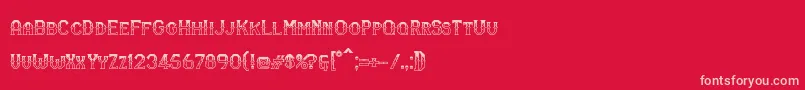 RmSerifancy Font – Pink Fonts on Red Background