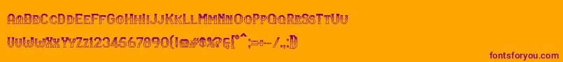 RmSerifancy Font – Purple Fonts on Orange Background