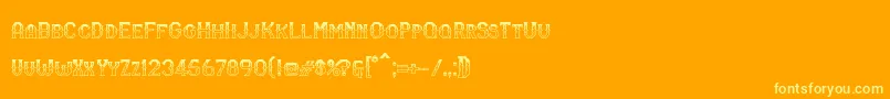 Więcej informacji o czcionce RmSerifancy Czcionka RmSerifancy – żółte czcionki na pomarańczowym tle