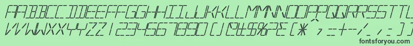 SilverballBoldItalic Font – Black Fonts on Green Background
