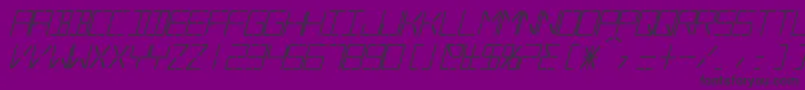 SilverballBoldItalic-Schriftart – Schwarze Schriften auf violettem Hintergrund