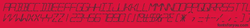 SilverballBoldItalic-Schriftart – Schwarze Schriften auf rotem Hintergrund