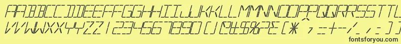 SilverballBoldItalic-Schriftart – Schwarze Schriften auf gelbem Hintergrund