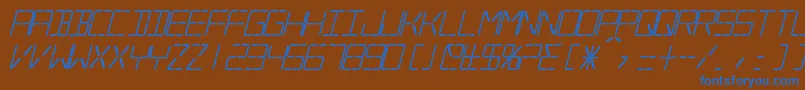 フォントSilverballBoldItalic – 茶色の背景に青い文字