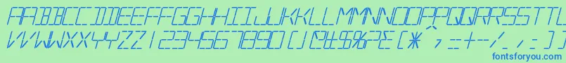 SilverballBoldItalic Font – Blue Fonts on Green Background