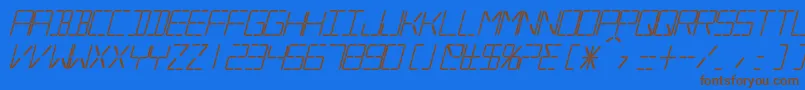 SilverballBoldItalic Font – Brown Fonts on Blue Background