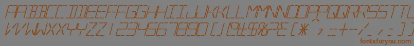 フォントSilverballBoldItalic – 茶色の文字が灰色の背景にあります。
