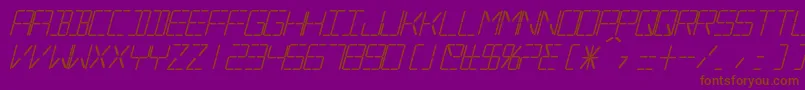 SilverballBoldItalic-fontti – ruskeat fontit violetilla taustalla