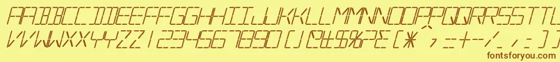 SilverballBoldItalic Font – Brown Fonts on Yellow Background