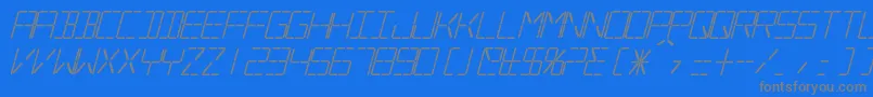 SilverballBoldItalic Font – Gray Fonts on Blue Background
