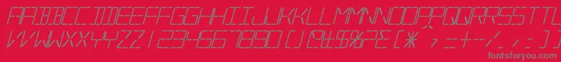 フォントSilverballBoldItalic – 赤い背景に灰色の文字