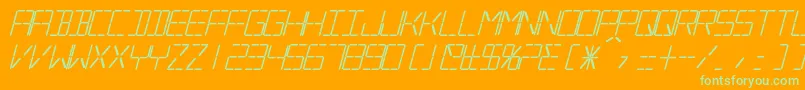 Czcionka SilverballBoldItalic – zielone czcionki na pomarańczowym tle