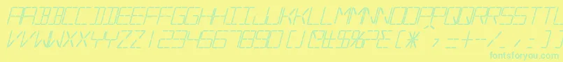SilverballBoldItalic-Schriftart – Grüne Schriften auf gelbem Hintergrund