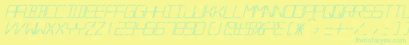 Шрифт SilverballBoldItalic – зелёные шрифты на жёлтом фоне