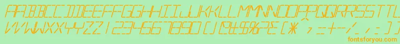SilverballBoldItalic Font – Orange Fonts on Green Background
