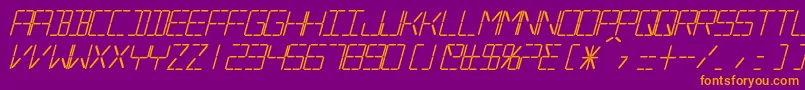 SilverballBoldItalic Font – Orange Fonts on Purple Background