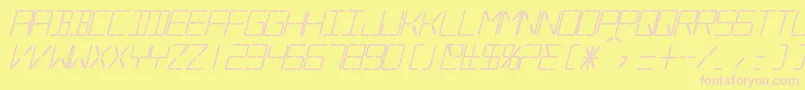 SilverballBoldItalic-Schriftart – Rosa Schriften auf gelbem Hintergrund