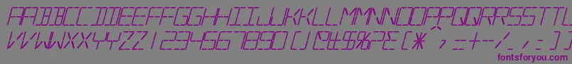 フォントSilverballBoldItalic – 紫色のフォント、灰色の背景
