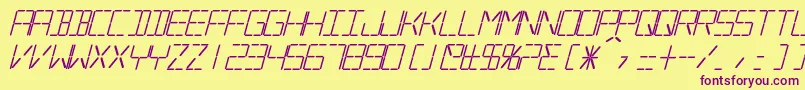 SilverballBoldItalic Font – Purple Fonts on Yellow Background