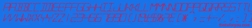 SilverballBoldItalic Font – Red Fonts on Blue Background