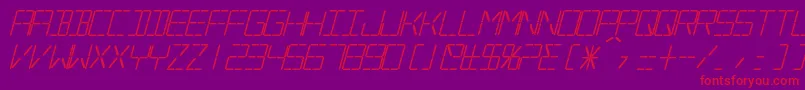 SilverballBoldItalic-Schriftart – Rote Schriften auf violettem Hintergrund