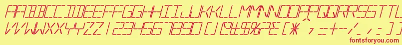 フォントSilverballBoldItalic – 赤い文字の黄色い背景