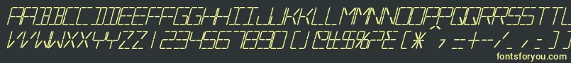 SilverballBoldItalic Font – Yellow Fonts on Black Background