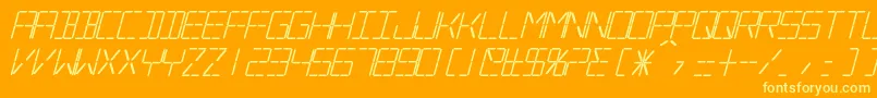 SilverballBoldItalic Font – Yellow Fonts on Orange Background