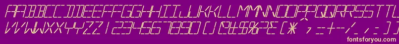 SilverballBoldItalic Font – Yellow Fonts on Purple Background