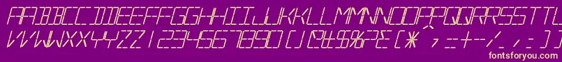 SilverballBoldItalic-Schriftart – Gelbe Schriften auf violettem Hintergrund