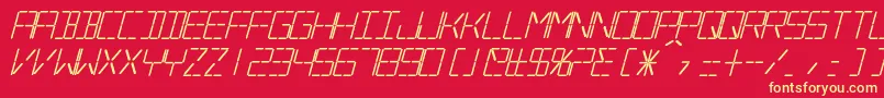 SilverballBoldItalic Font – Yellow Fonts on Red Background