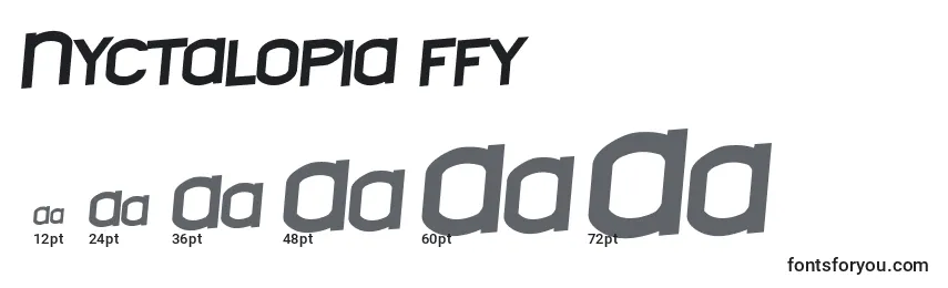 Размеры шрифта Nyctalopia ffy